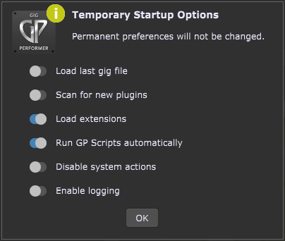 Temporary-Startup-Options