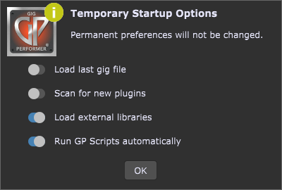 Temporary-Startup-Options