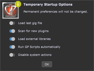 Temporary-Startup-Options