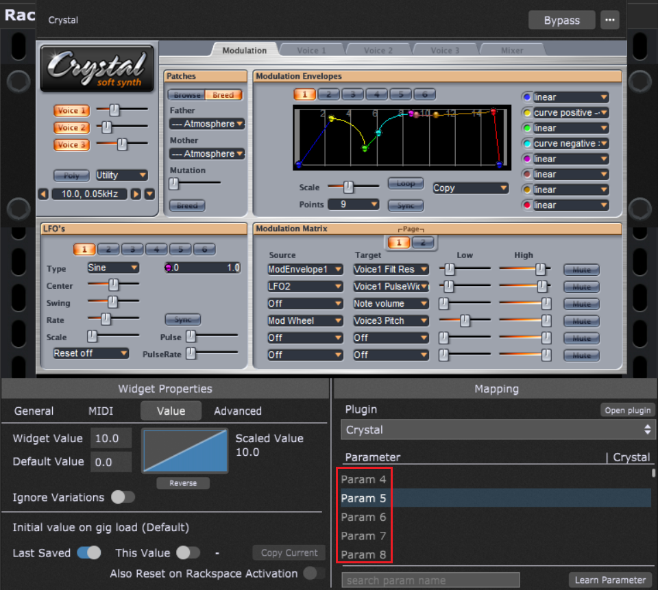 Green Oak Crystal Synth VST plugin in Gig Performer