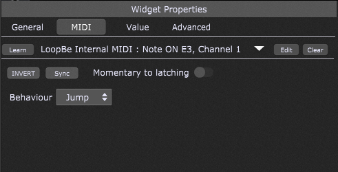 Widget Properties Note On event in Gig Performer