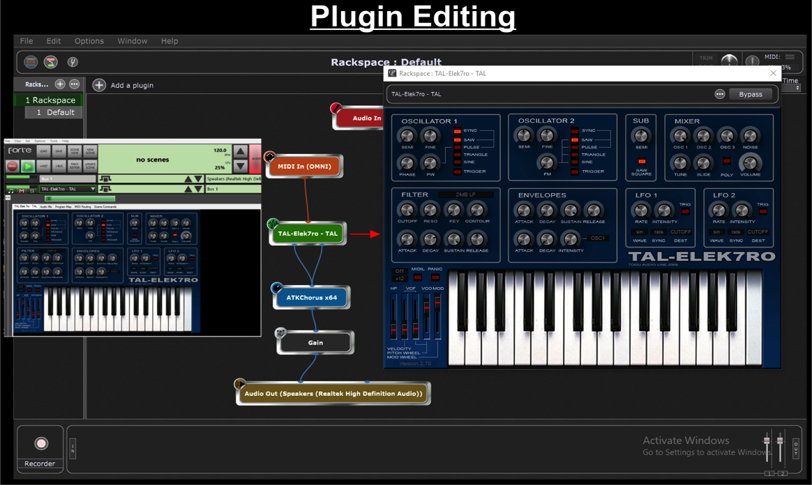 Gig Performer, Plugin Editing, Brainspawn Forte