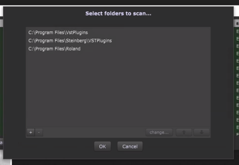 Gig Performer, Select folders to scan, Set location of VST plugins