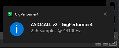 ASIO4ALL v2 Gig Performer, change sample rate