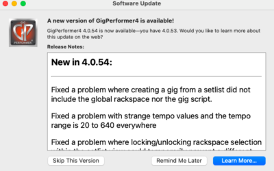 When is it safe to update Gig Performer, plugins or my operating system?