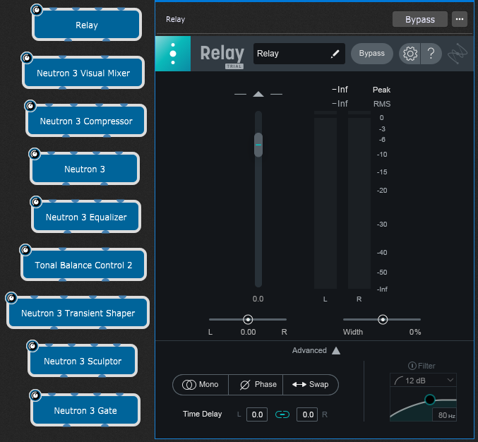 iZotope Relay plugin in Gig Performer