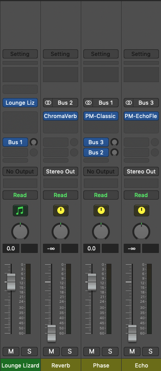 Channel strips in Logic Pro