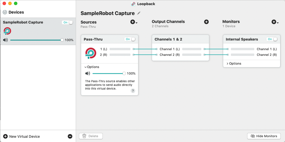 Loopback, create a new stereo device - SampleRobot Capture