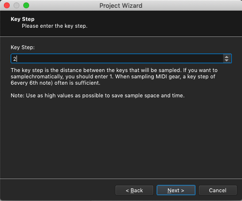 Kontakt plugin, SampleRobot Project Wizard, Key Step