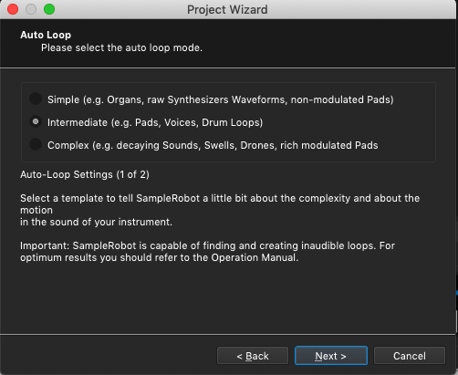 Kontakt plugin, SampleRobot Project Wizard, Auto Loop Mode