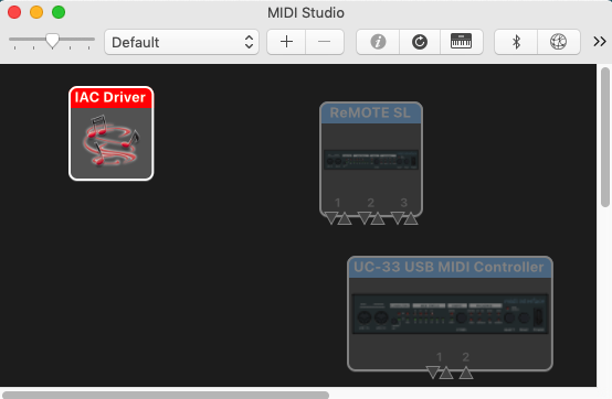 MIDI studio, MIDI setup, IAC driver