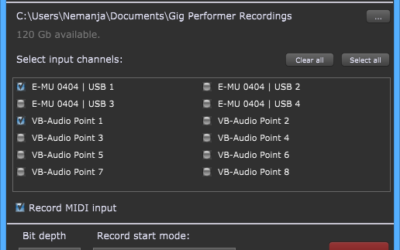 How to record Gig Performer’s outputs via Gig Performer’s Record feature on Windows