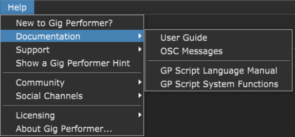 Gig Performer documentation. User Manual