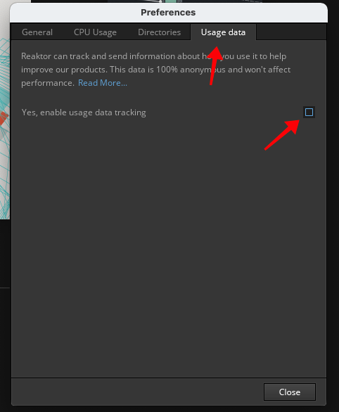 Disable Usage data Tracking in Native Instruments Reaktor
