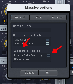 Disable Usage data Tracking in Native Instruments Massive