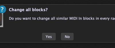How to change the underlying MIDI Input device for all MIDI In Blocks in all Rackspaces