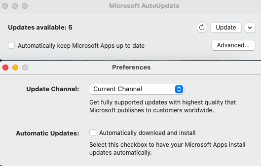 Turn off Microsoft AutoUpdate process on macOS