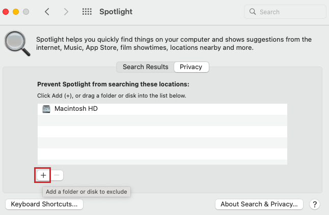 Turn Off Spotlight indexing on macOS Monterey