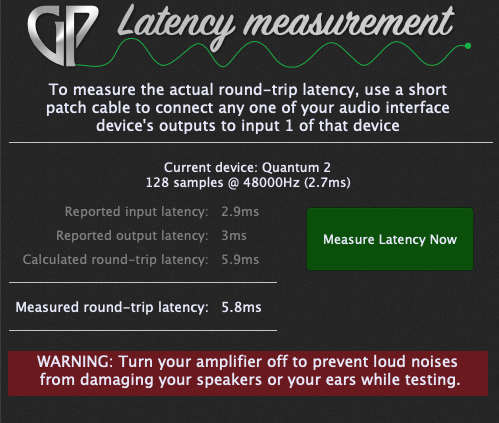 Latency Measurement Tool in Gig Performer