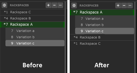 Sort rackspaces by name with permanent Program Change numbers