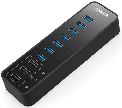 Anker powered hub with 10 60W ports