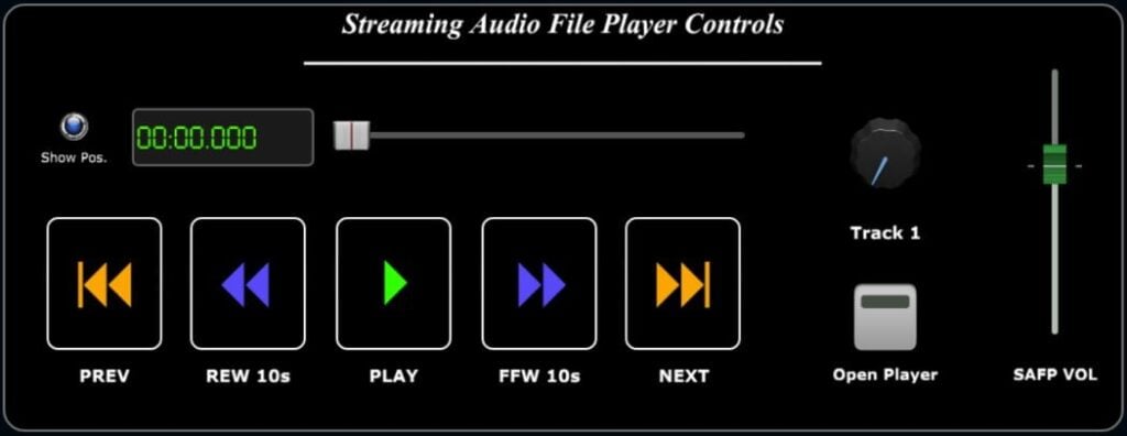 Streaming Audio File Player Panel with third-party fonts