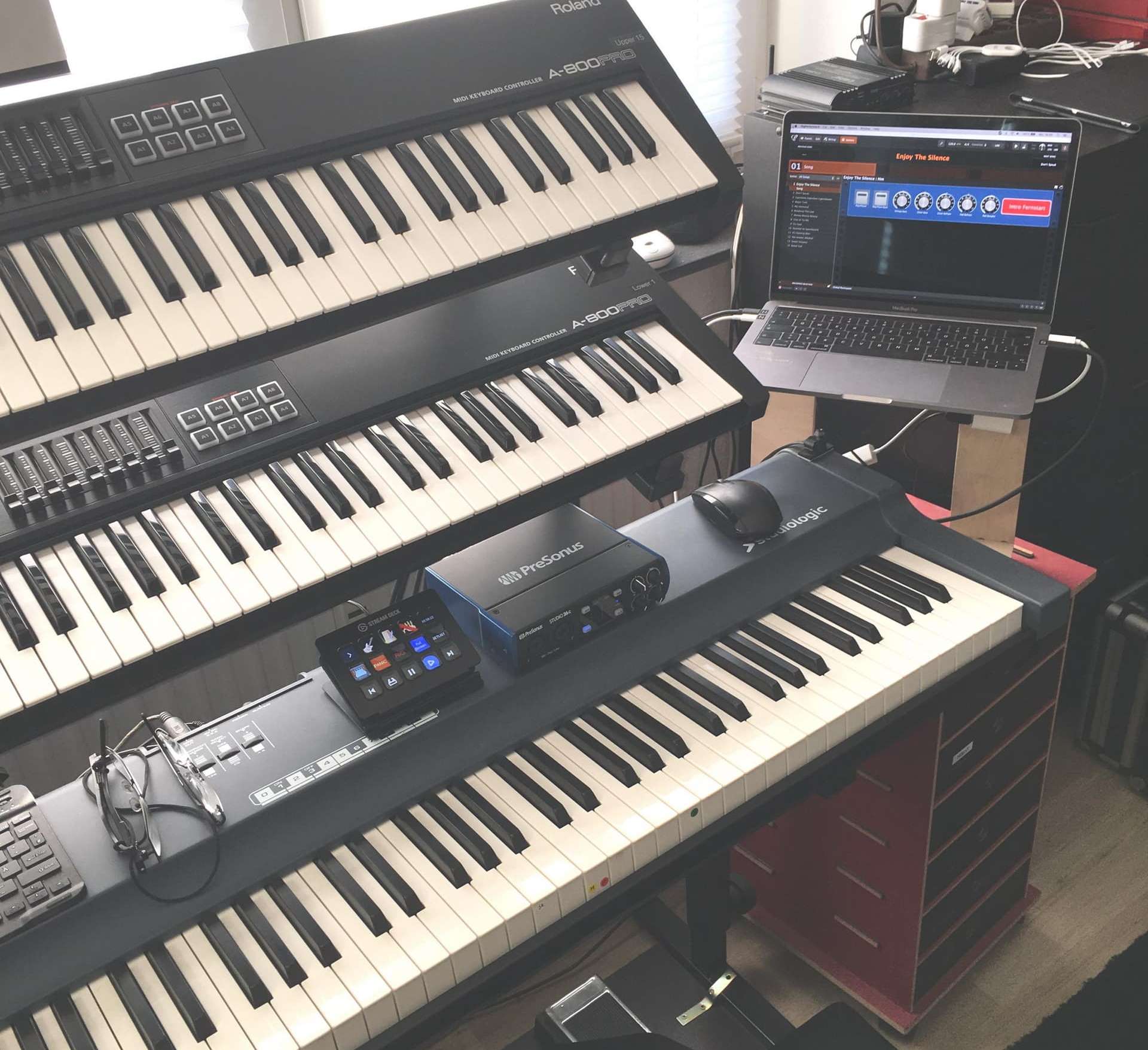 Stoffel home studio with Gig Performer