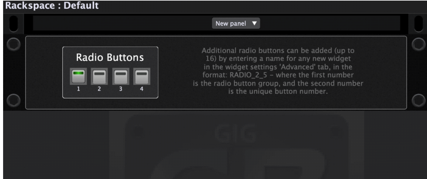 The Radio Button extension for Gig Performer by rank13