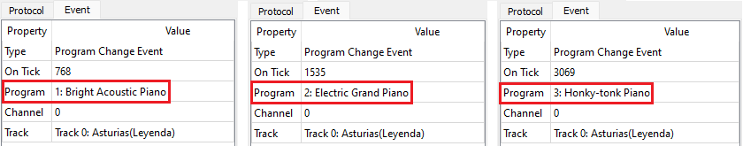MIDI Editor application and insert Program Change Events