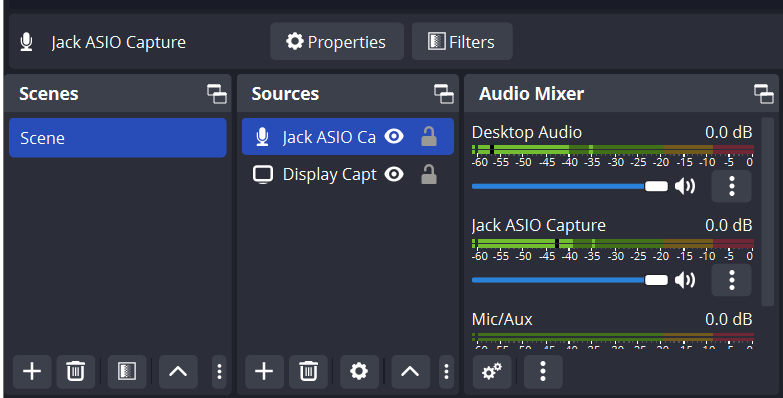OBS Audio Mixer, Gig Performer, Playing YT playing