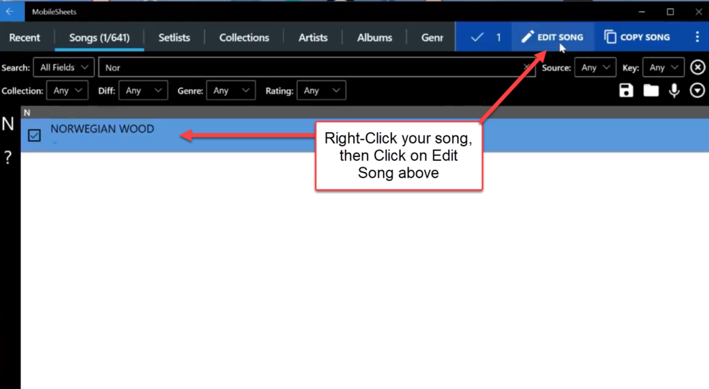 How to Edit a Song in MobileSheets