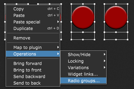 Widget operations - assigning to a radio group