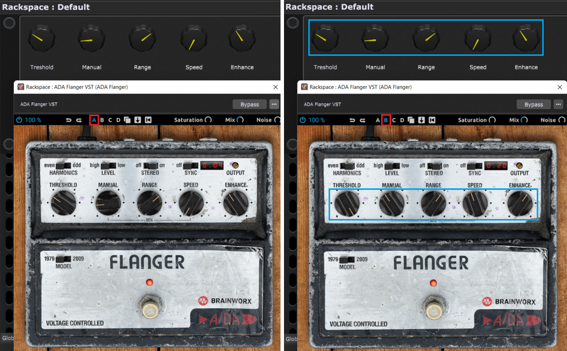 ADA Flanger preset A and preset B - plugin doesn't broadcast parameter changes to its host