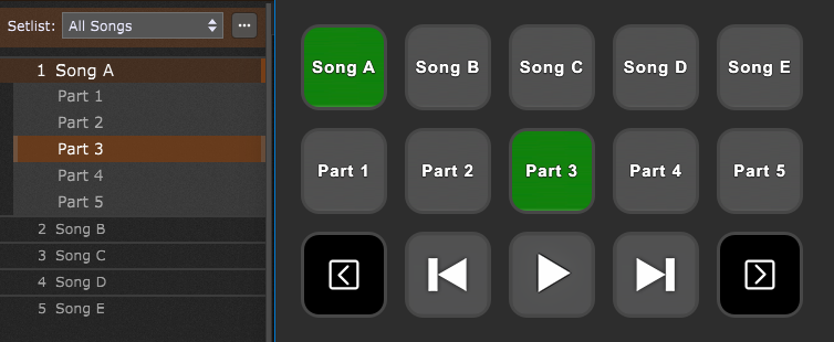 Songs and Song parts display in Stream Deck