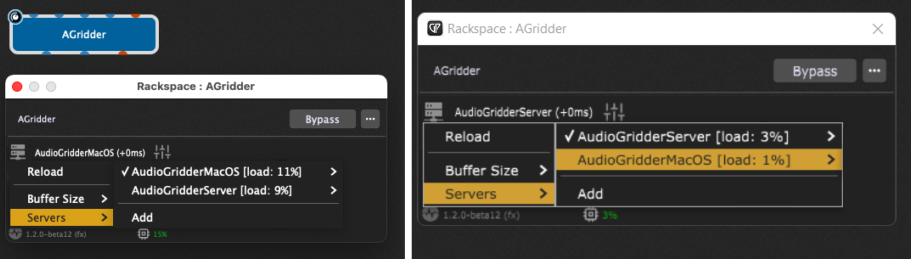 AudioGridder plugin ran on Windows and macOS