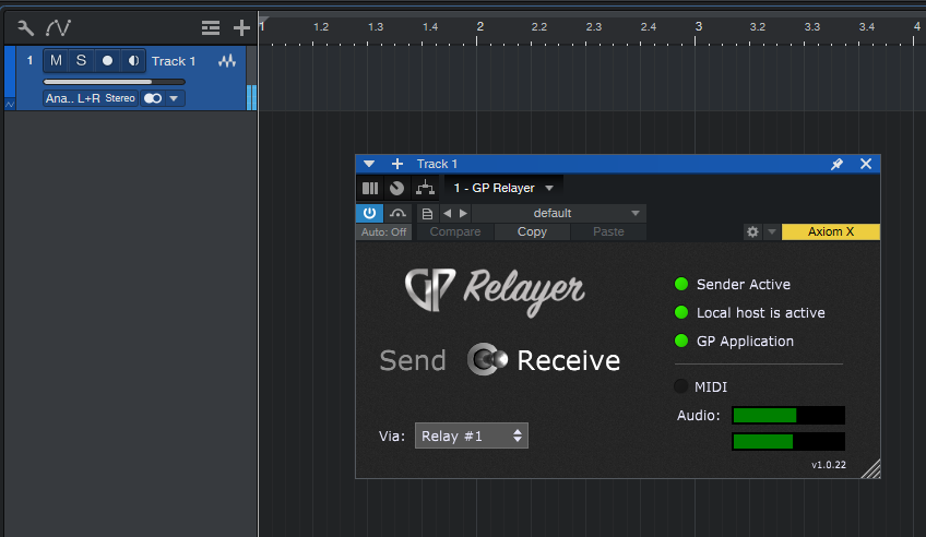 GP Relayer and Studio One DAW tutorial