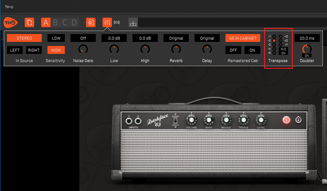 Overloud TH-U pitch shifting feature (transpose audio)