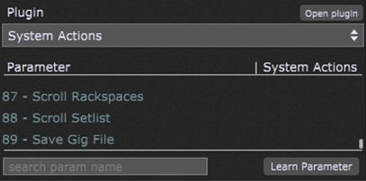 System Actions new GP5 Parameters