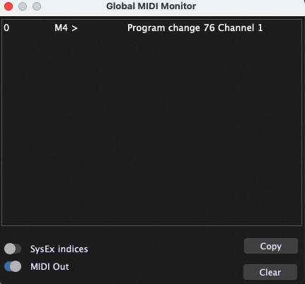 Global MIDI Monitor in Gig Performer, live VST host
